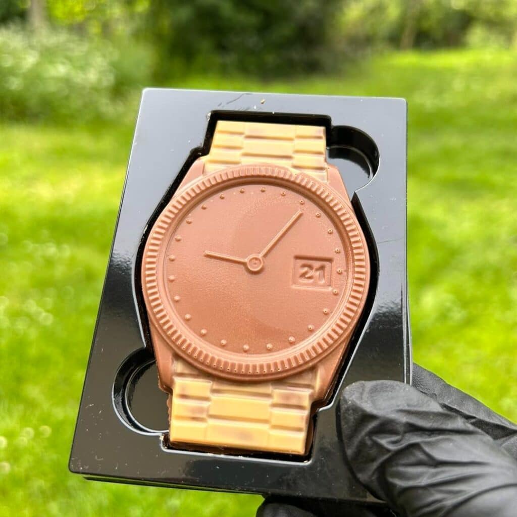 montre en chocolat : idée cadeau fête des pères