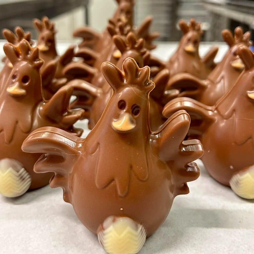 poule en chocolat